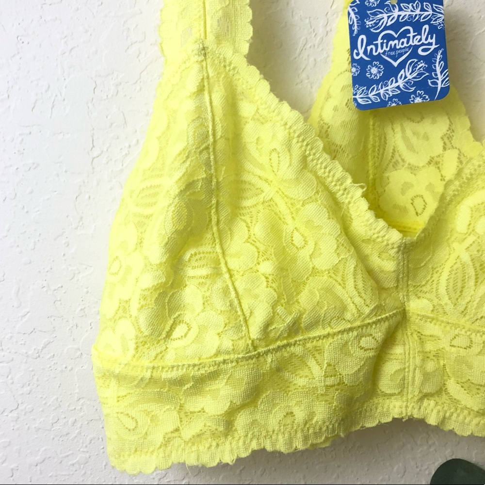 Free People Racerback Lace Bralette in Sun Yellow - Picture 6 of 7